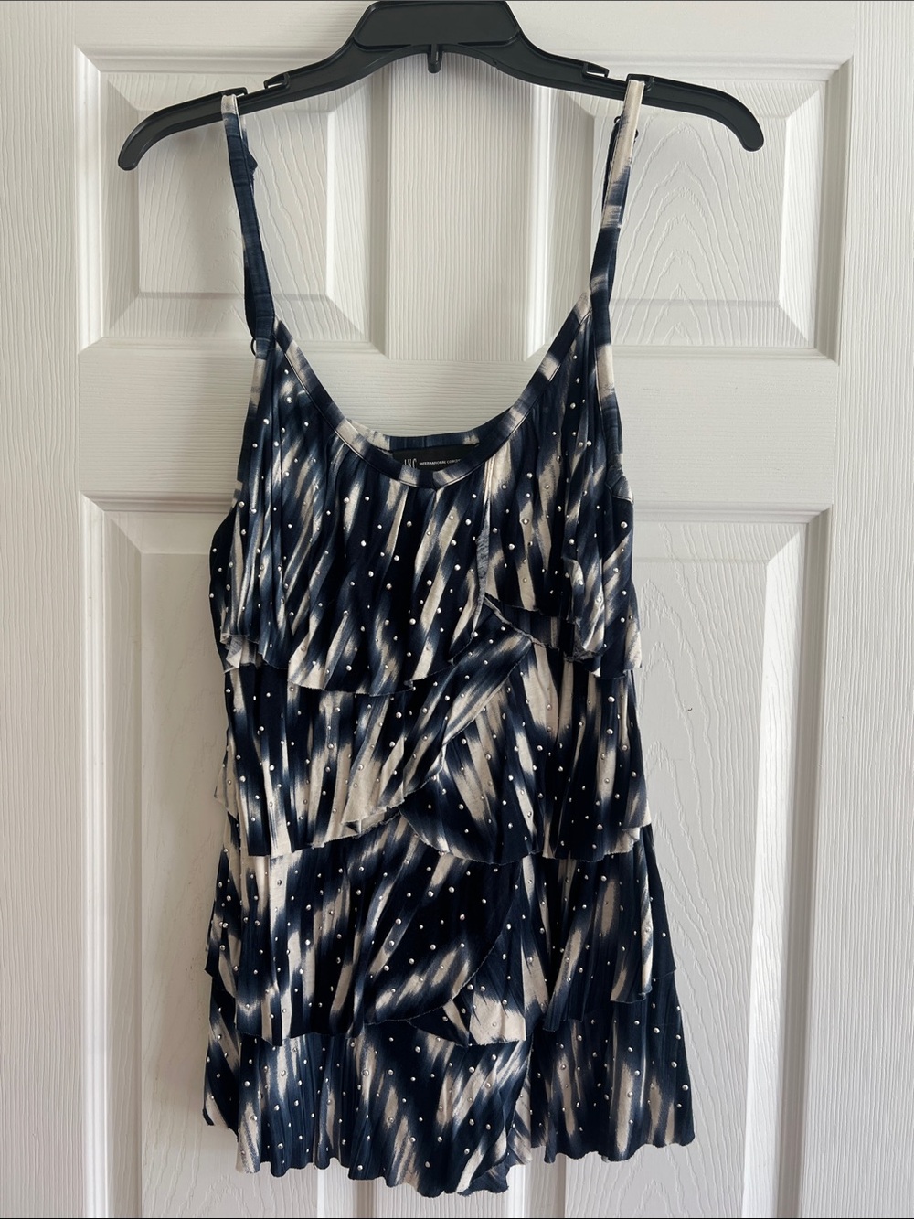 INC International Concepts Black & Cream Layered Spaghetti Strap Camisole